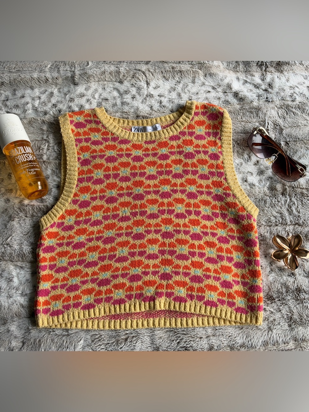 Zara Geometric Knit sweater vest